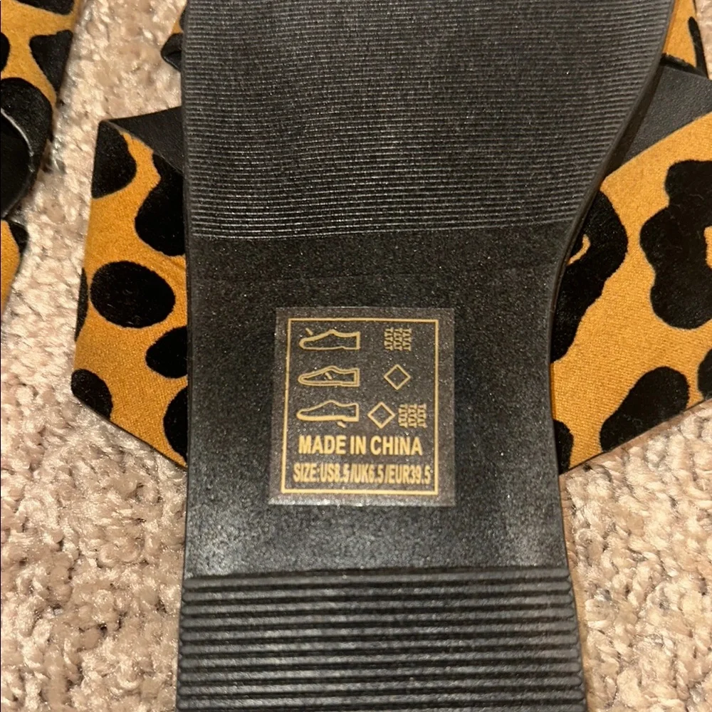 Leopard Print Sandals by Cupid - Picture 2 of 3